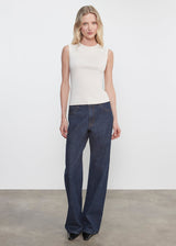 Enza Costa - Supima Cotton New Classic Sleeveless Tee - Alabaster