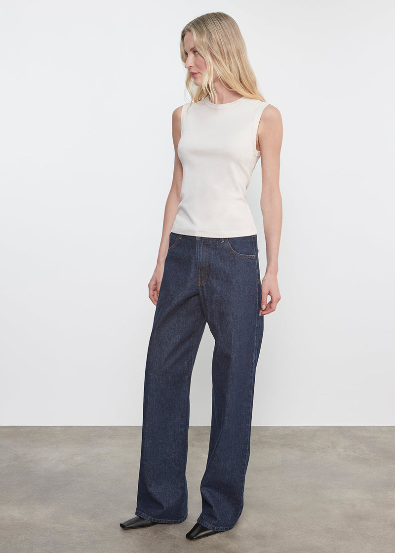Enza Costa - Supima Cotton New Classic Sleeveless Tee - Alabaster
