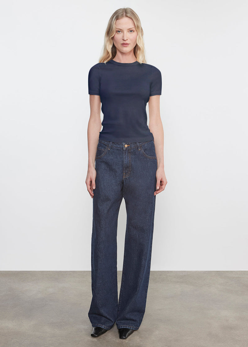 Enza Costa - Supima Cotton New Classic T-shirt - Midnight Blue