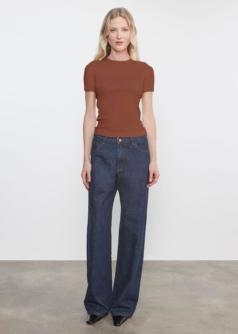 Enza Costa - Supima Cotton New Classic S/S Tee - Nutmeg