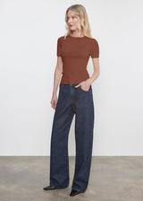 Enza Costa - Supima Cotton New Classic S/S Tee - Nutmeg