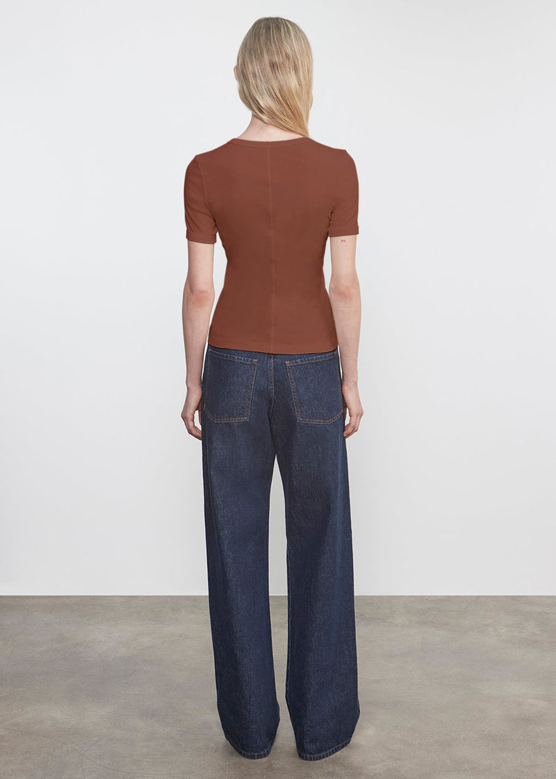 Enza Costa - Supima Cotton New Classic S/S Tee - Nutmeg