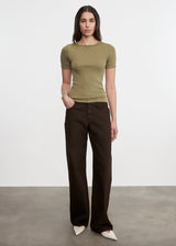 Enza Costa - Supima Cotton New Classic S/S Tee - Olive Stone