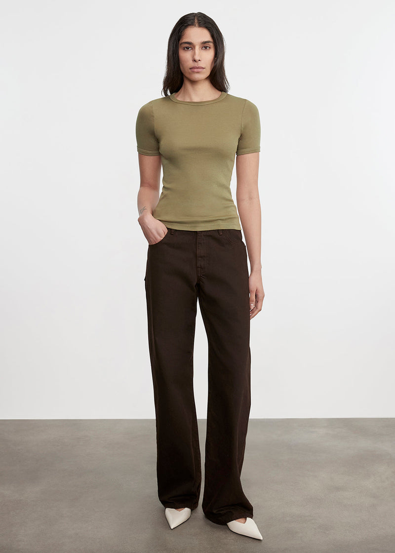 Enza Costa - Supima Cotton New Classic S/S Tee - Olive Stone