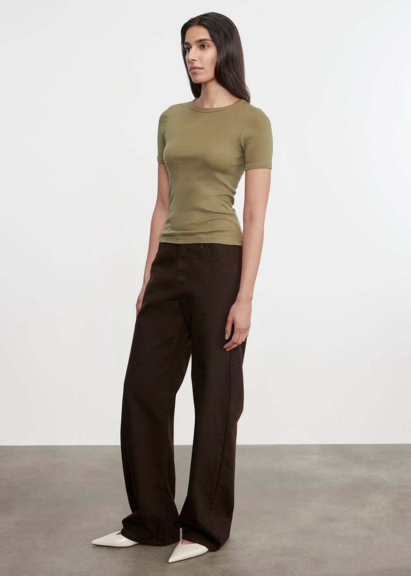 Enza Costa - Supima Cotton New Classic S/S Tee - Olive Stone