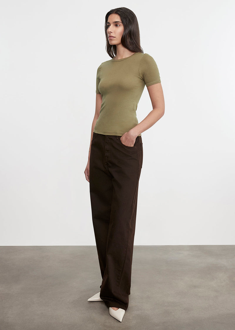 Enza Costa - Supima Cotton New Classic S/S Tee - Olive Stone