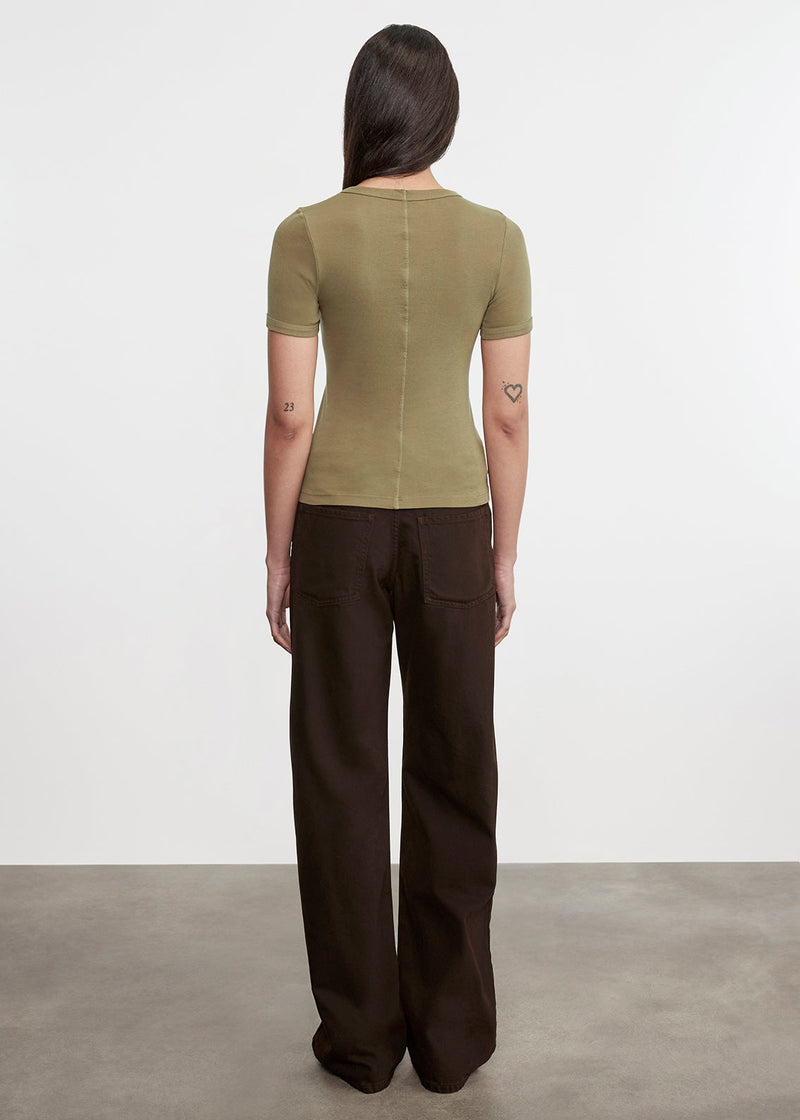 Enza Costa - Supima Cotton New Classic S/S Tee - Olive Stone