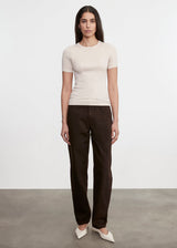 Enza Costa - Supima Cotton New Classic Short Sleeve Tee - Parchment