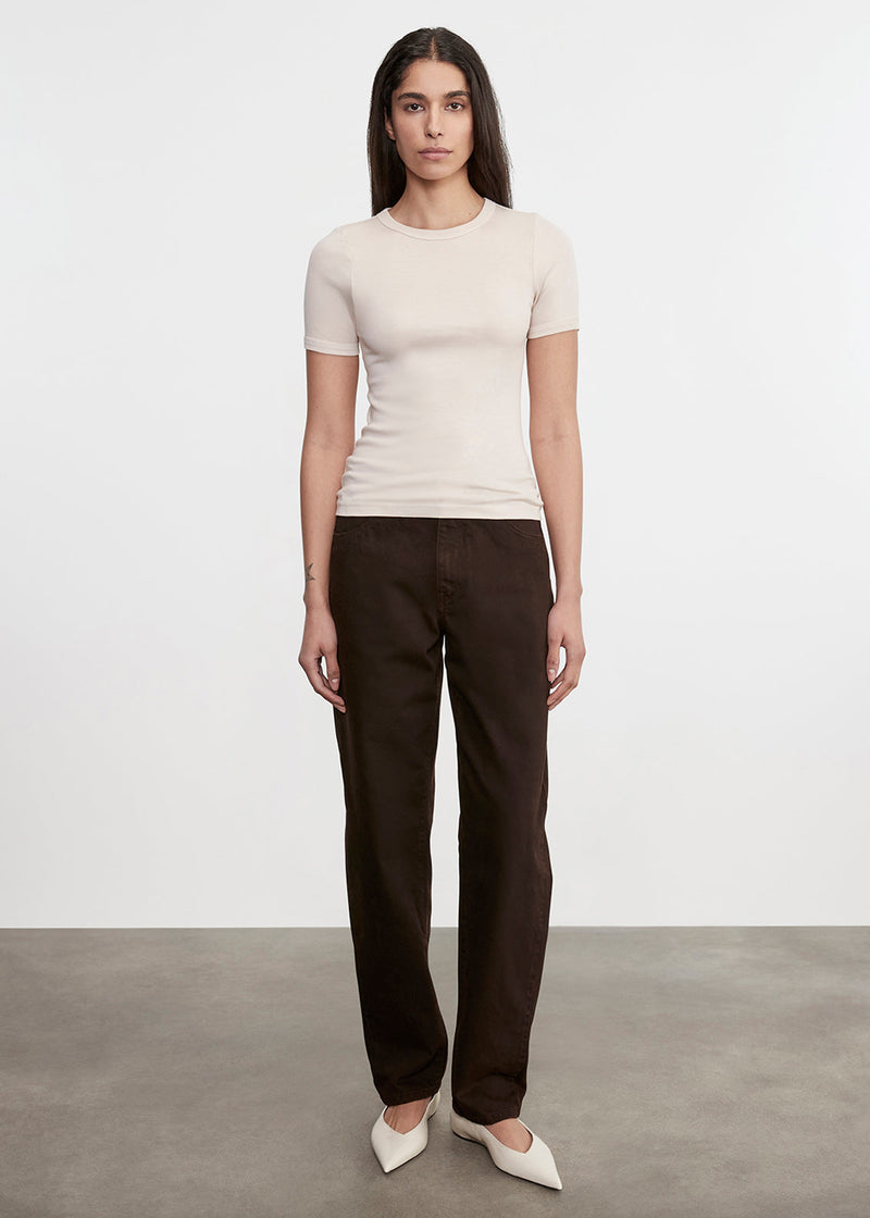 Enza Costa - Supima Cotton New Classic Short Sleeve Tee - Parchment