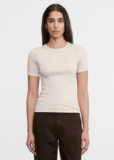 Enza Costa - Supima Cotton New Classic Short Sleeve Tee - Parchment