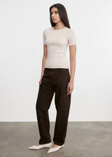 Enza Costa - Supima Cotton New Classic Short Sleeve Tee - Parchment