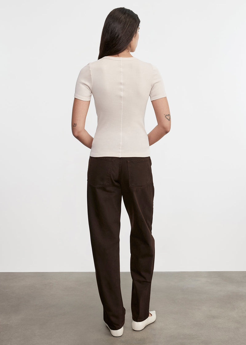 Enza Costa - Supima Cotton New Classic Short Sleeve Tee - Parchment