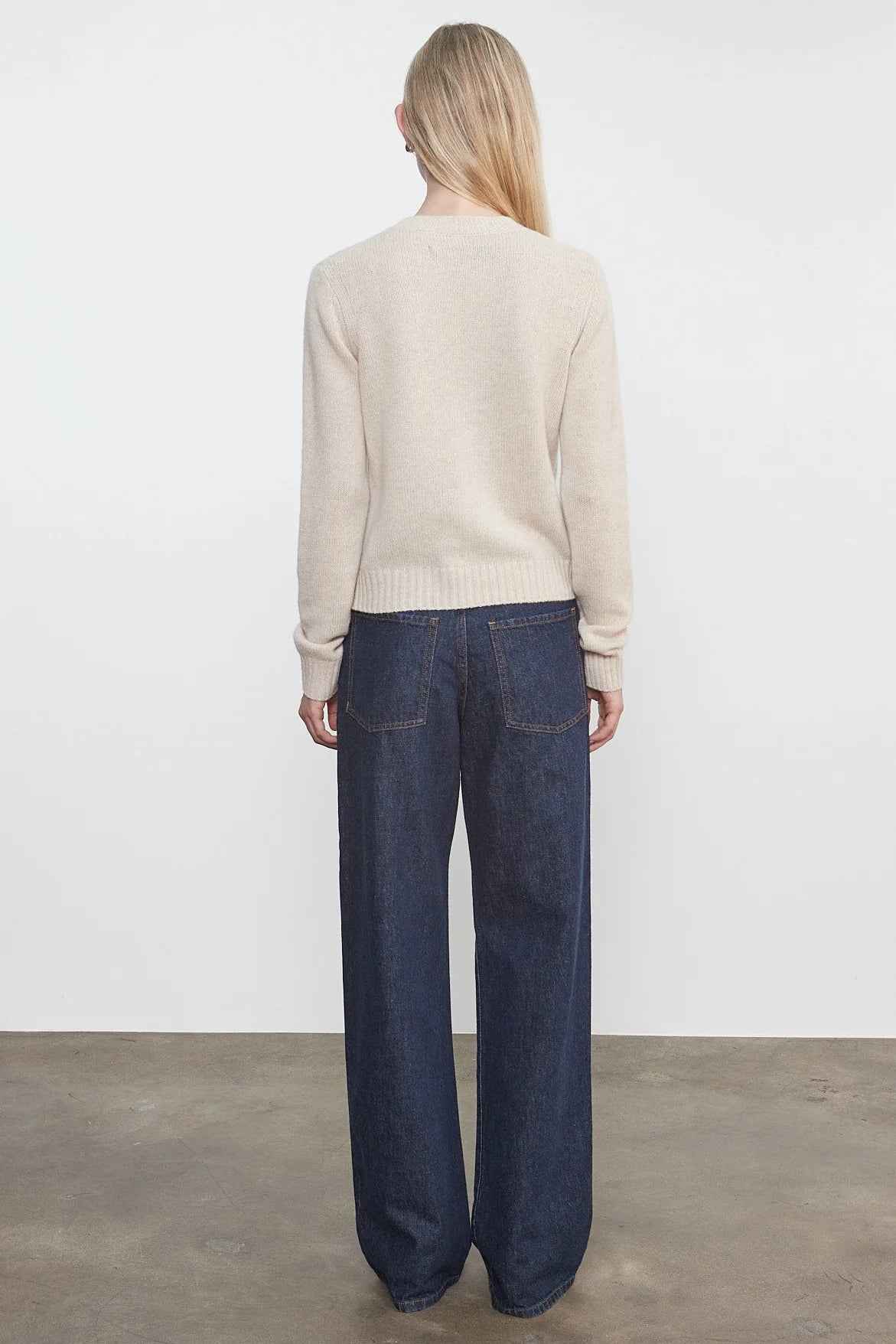 Enza Costa - Cashmere Easy L/S Crew - Alabaster