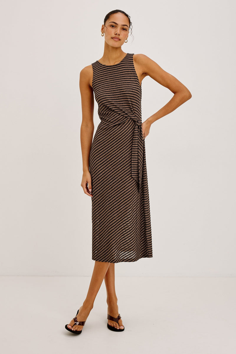 Ricky Dress - Onyx Cocoa Stripe
