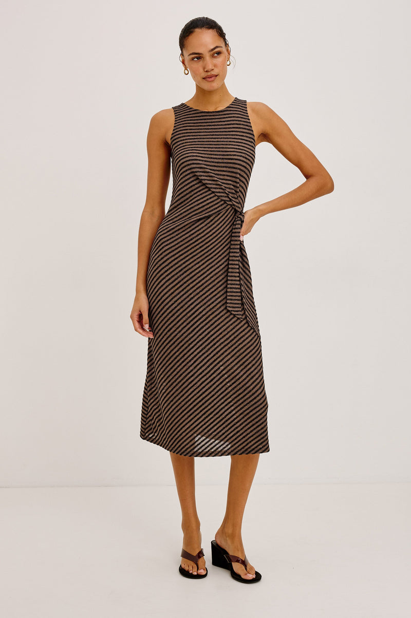 Ricky Dress - Onyx Cocoa Stripe