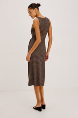 Ricky Dress - Onyx Cocoa Stripe