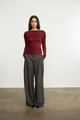 Fluid Jersey Draped Boatneck