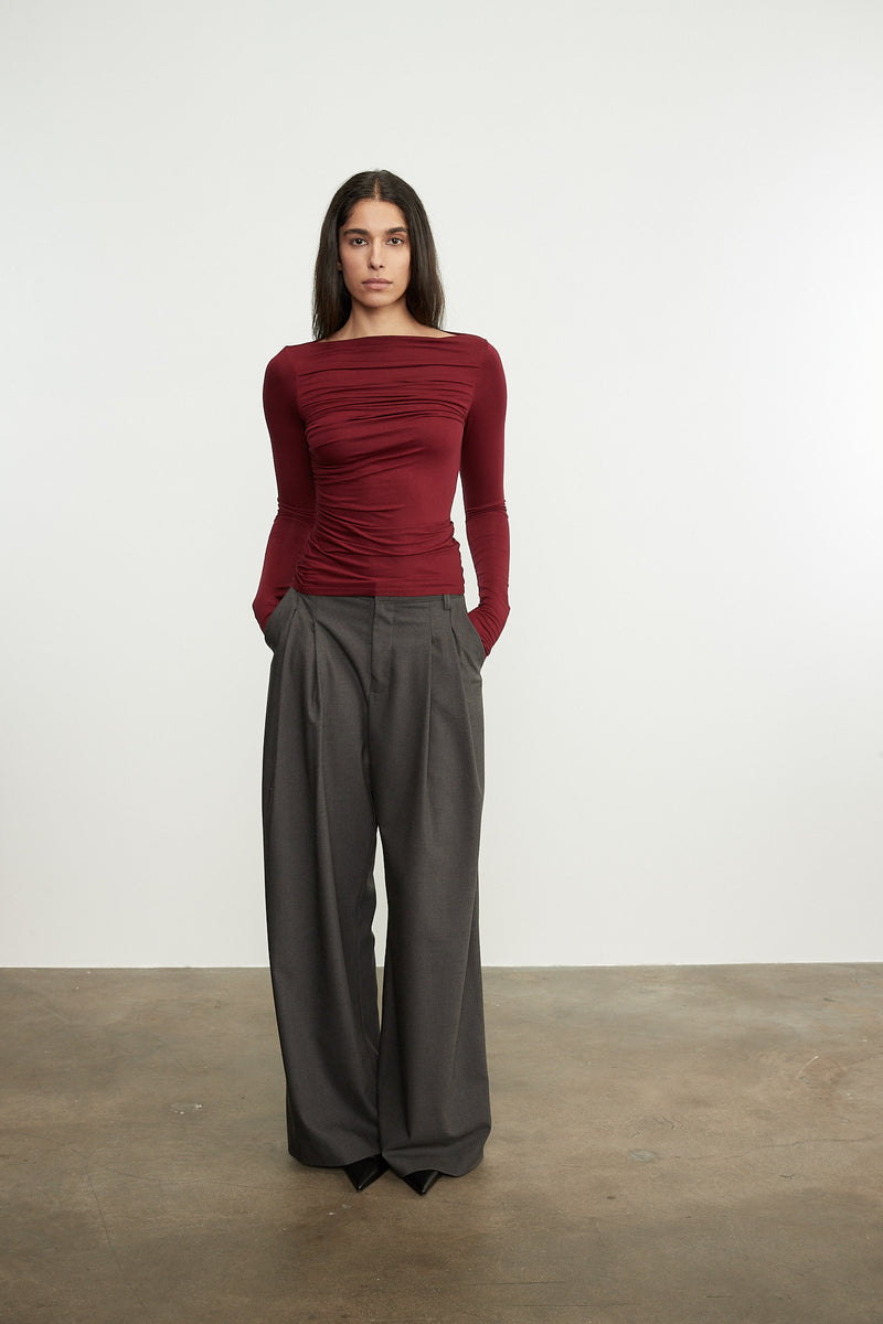 Fluid Jersey Draped Boatneck