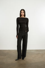 Fluid Jersey Draped Boatneck