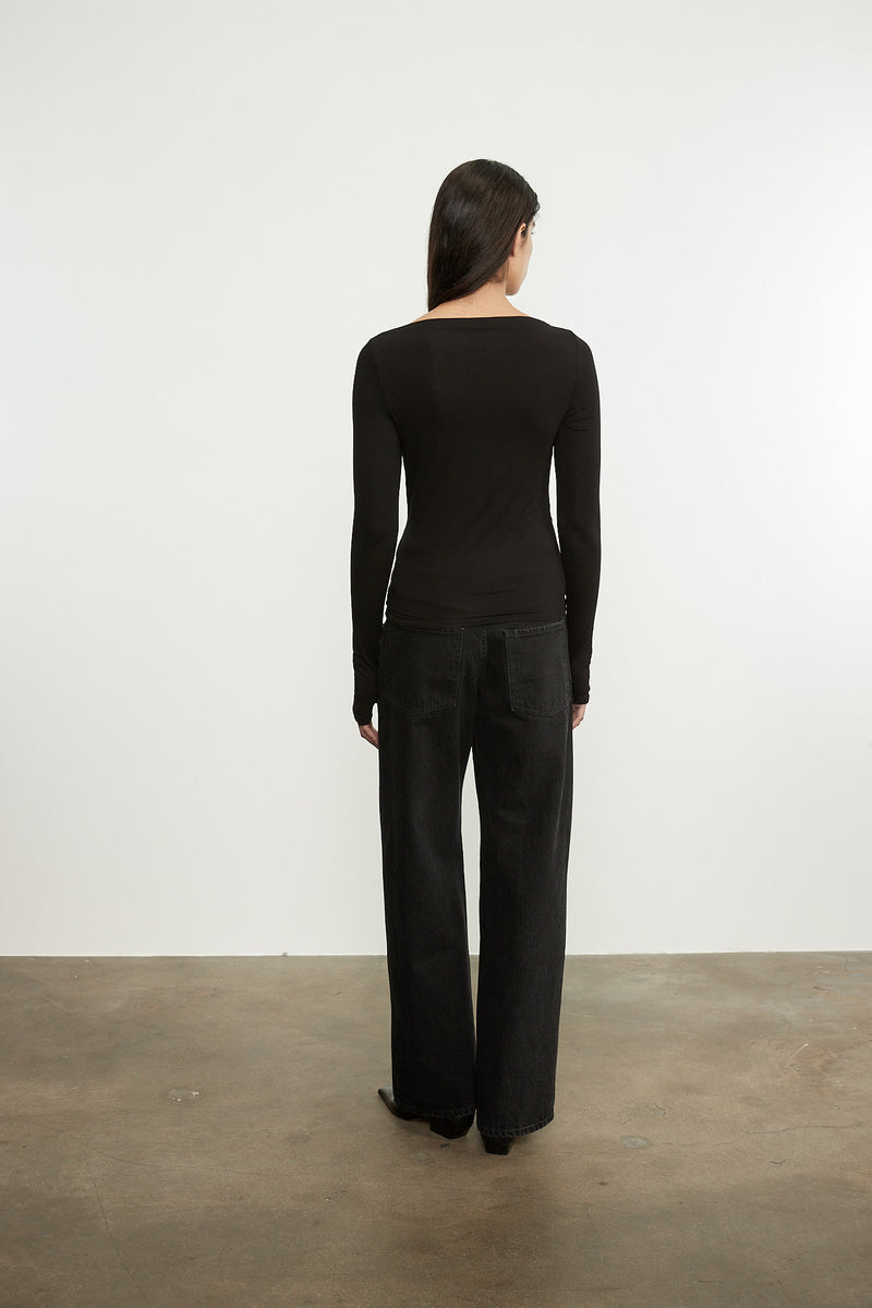 Fluid Jersey Draped Boatneck