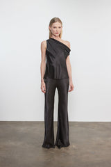 Enza Costa - Satin Bias Cut Pant - Gunmetal