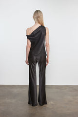 Enza Costa - Satin Bias Cut Pant - Gunmetal
