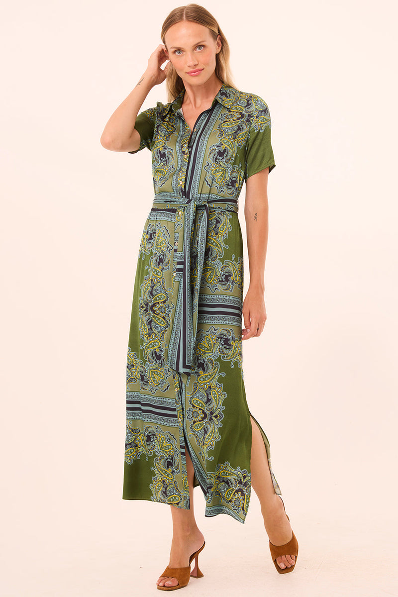 MISA Los Angeles - Esmeralda Dress - Moss Scarf