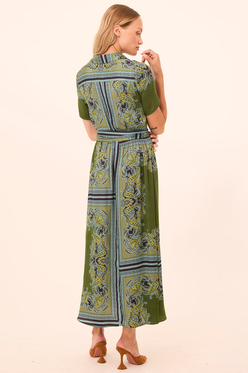 MISA Los Angeles - Esmeralda Dress - Moss Scarf