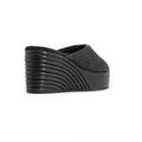 ROAM - Raffia Scoop Mid Strata Wedge - Black