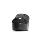 ROAM - Raffia Scoop Mid Strata Wedge - Black