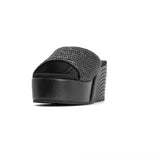 ROAM - Raffia Scoop Mid Strata Wedge - Black