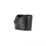 ROAM - Raffia Scoop Mid Strata Wedge - Black