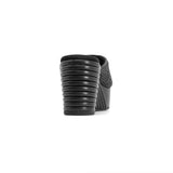 ROAM - Raffia Scoop Mid Strata Wedge - Black