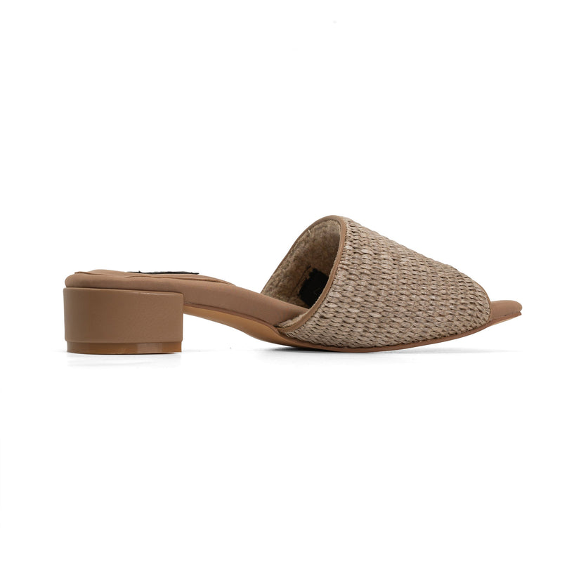 Raffia Square Heel