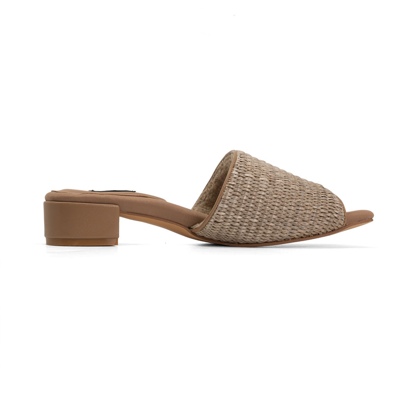 Raffia Square Heel