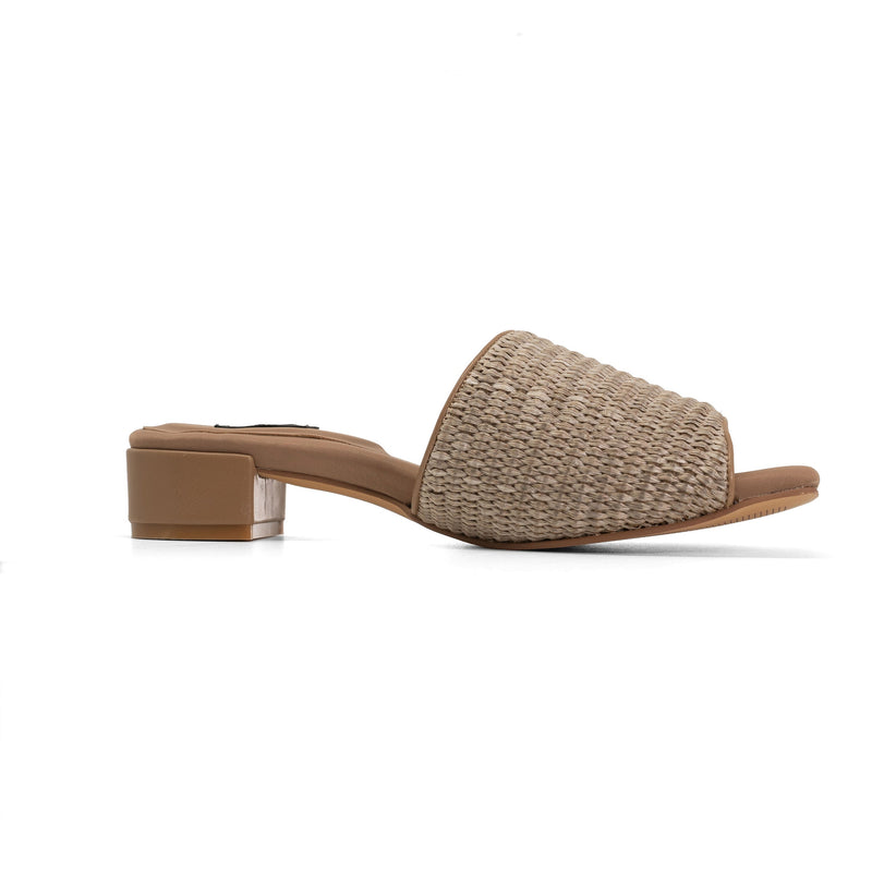 Raffia Square Heel