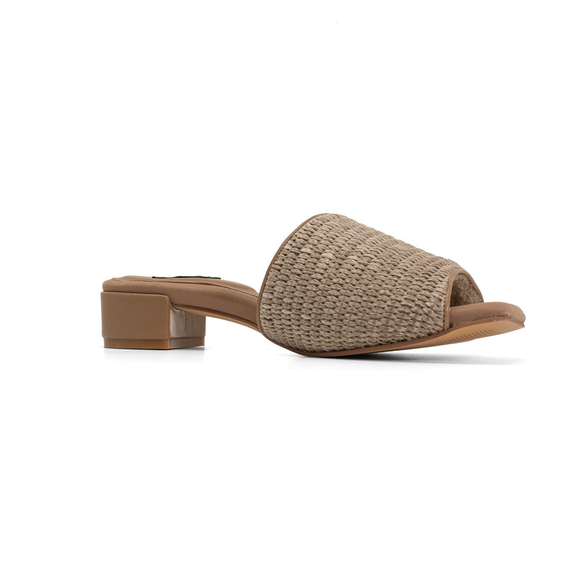 Raffia Square Heel