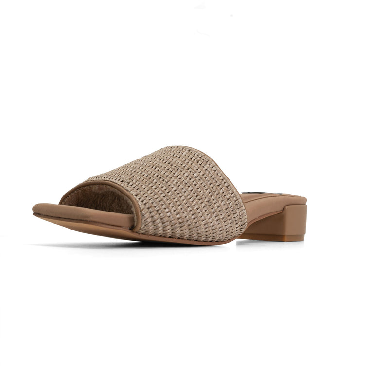 Raffia Square Heel