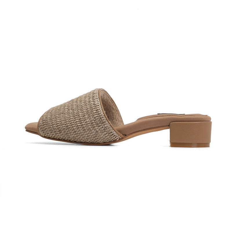 Raffia Square Heel