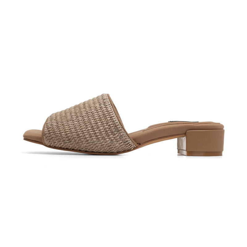 Raffia Square Heel