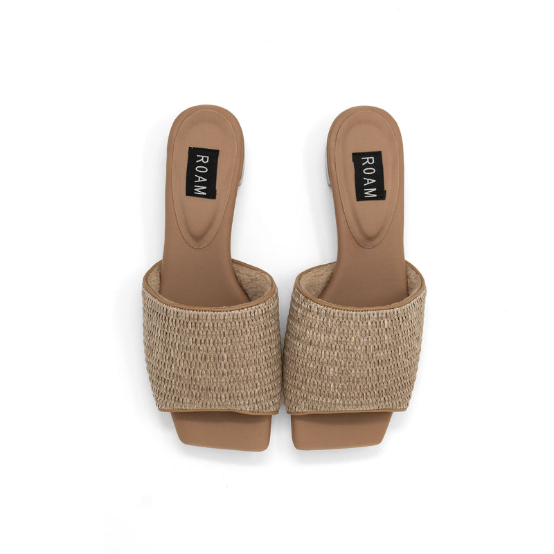 Raffia Square Heel
