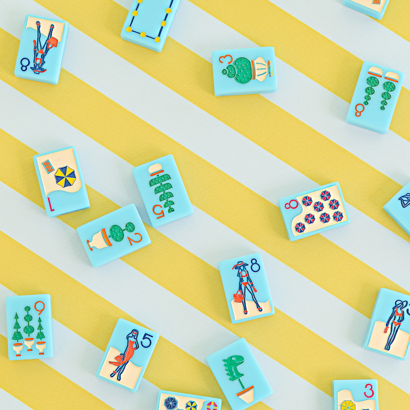 The Riviera Jet Set -  Mahjong Tiles:  Portofino Blue
