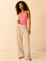 Soft Brushed Woven Pajama Bottoms - Roll With It Stripe