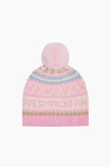 LoveShackFancy - Sanibel Wool Fair Isle Beanie - Peach Dream