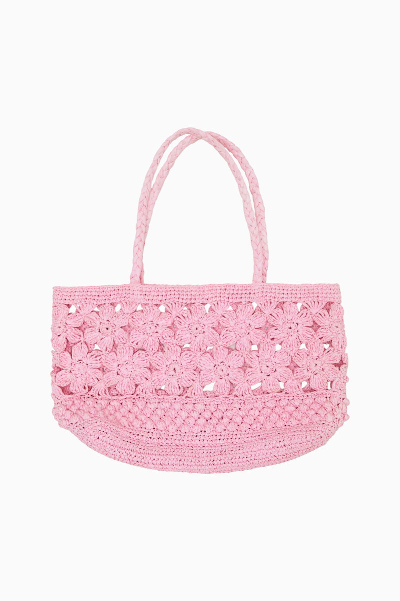 LoveShackFancy - Sharlo Floral Straw Bag - Pink
