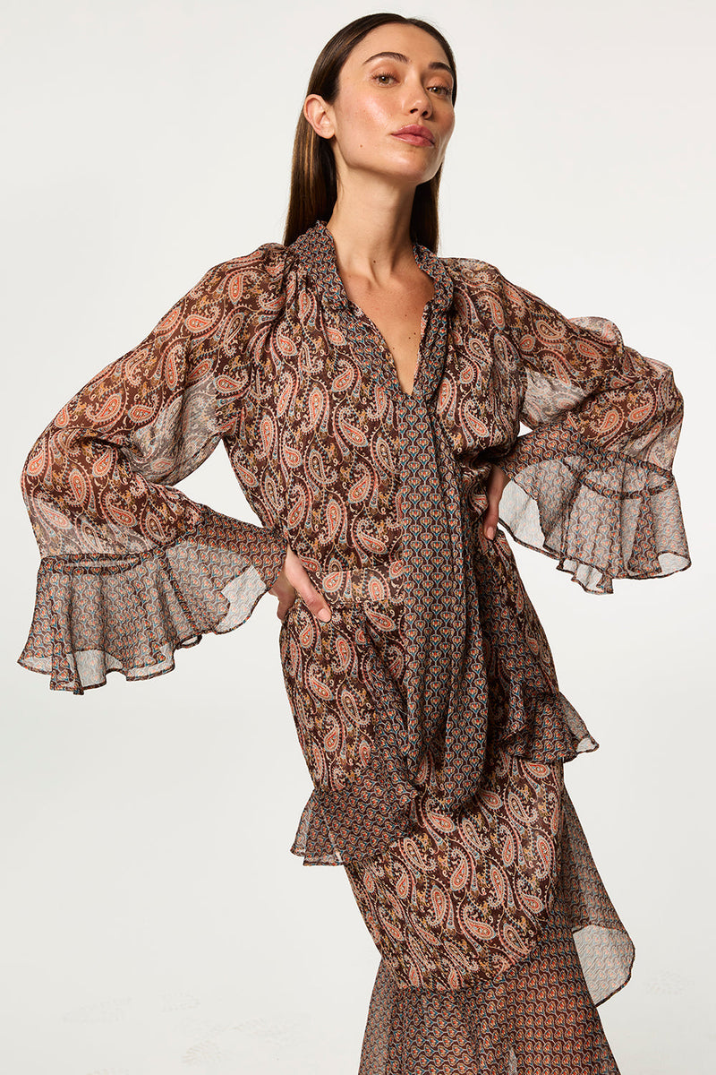 MISA Los Angeles - Maris Top - Brown Paisley Mix