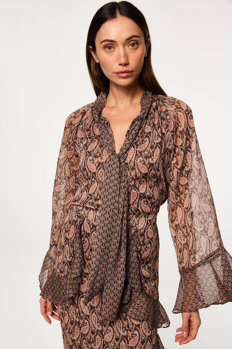 MISA Los Angeles - Maris Top - Brown Paisley Mix