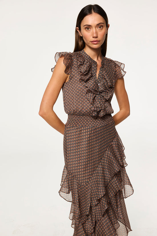 MISA Los Angeles - Ilysa Dress - Brown Paisley
