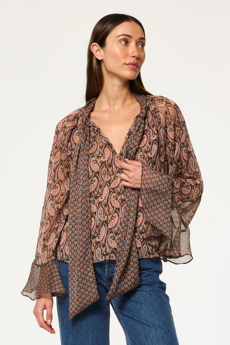 MISA Los Angeles - Maris Top - Brown Paisley Mix