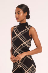 Nell Top in Plaid on model